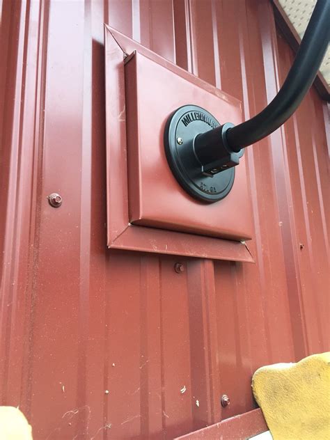 metal building access box through siding|corrugated metal siding mount.